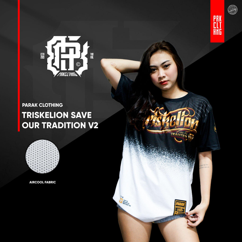 Tri-Paddle White Black Aircool Fabric T-Shirt