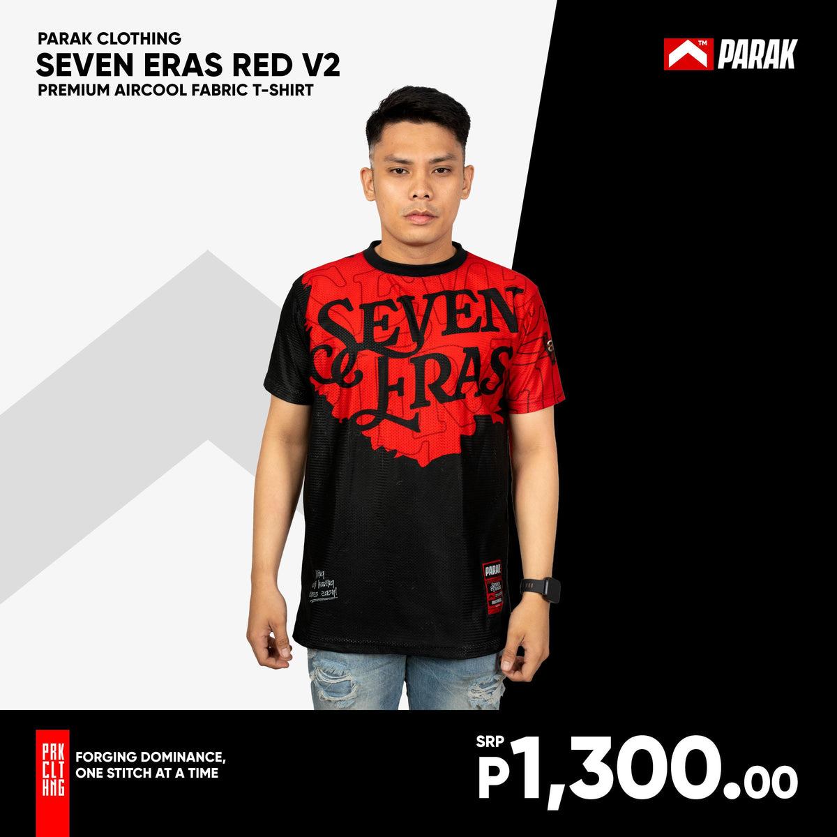 Parak Clothing Seven Eras Red V2 Premium Aircool Fabric T-shirt