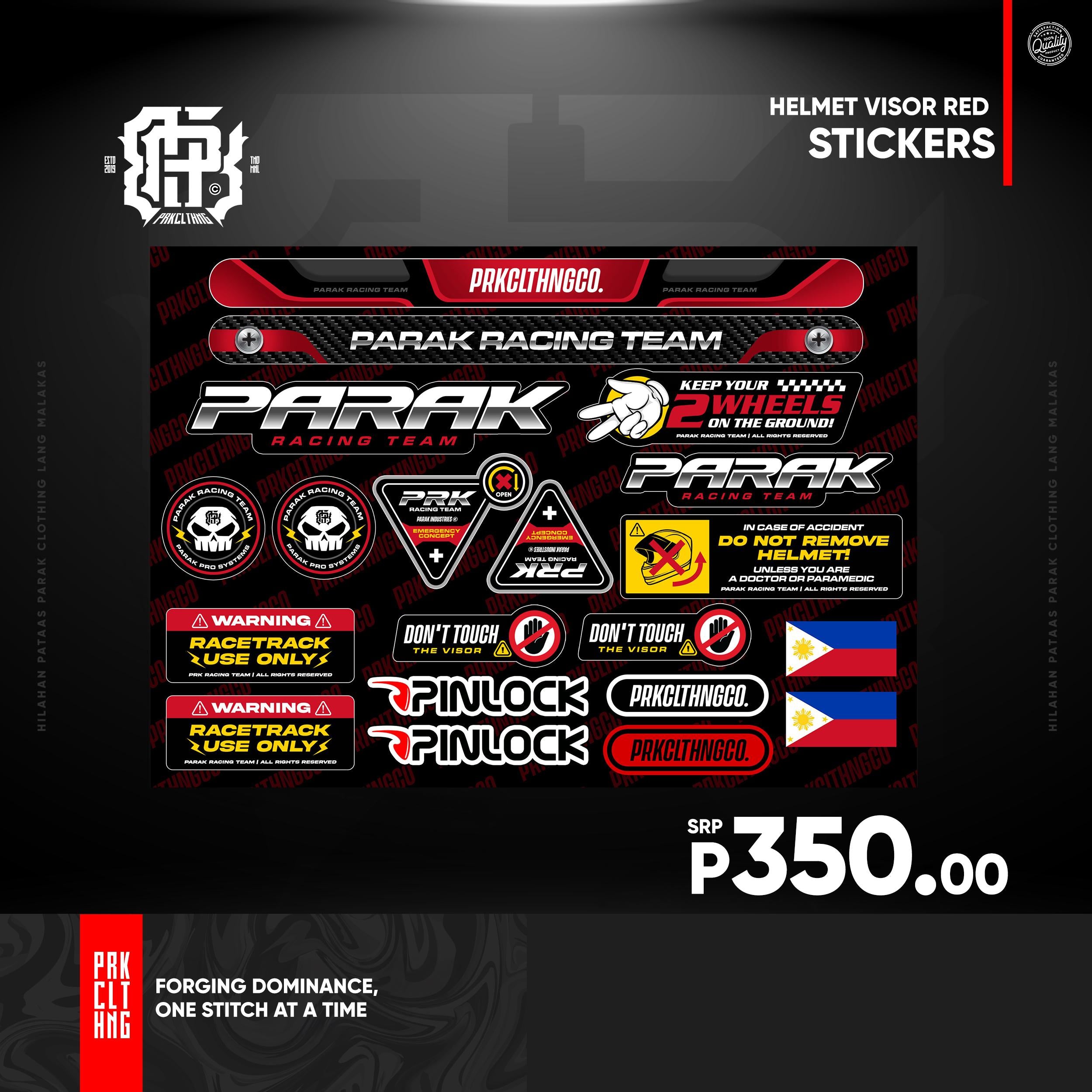 Parak Clothing Decals Helmet Visor Stickers