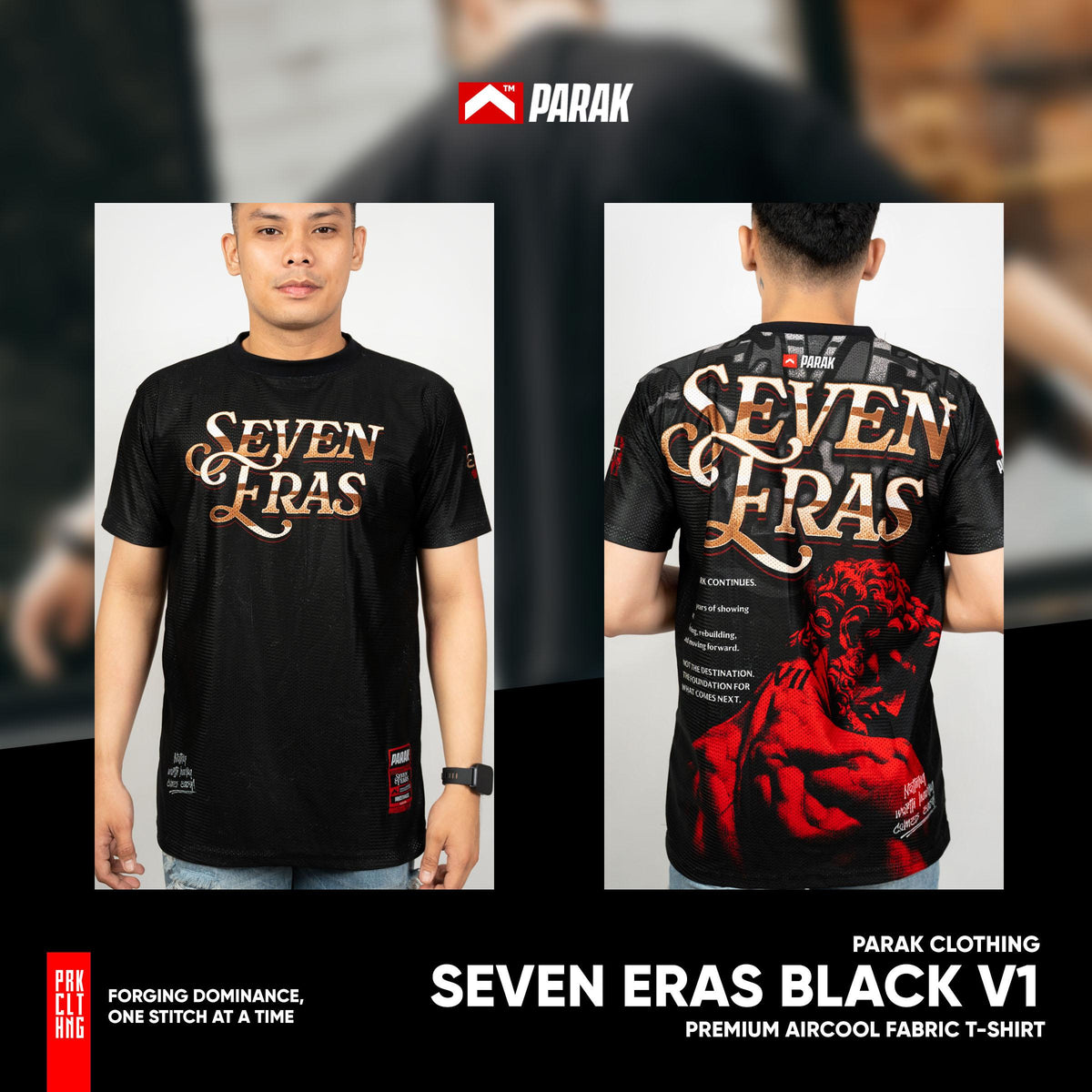 Parak Clothing Seven Eras Black V1 Premium Aircool Fabric T-shirt
