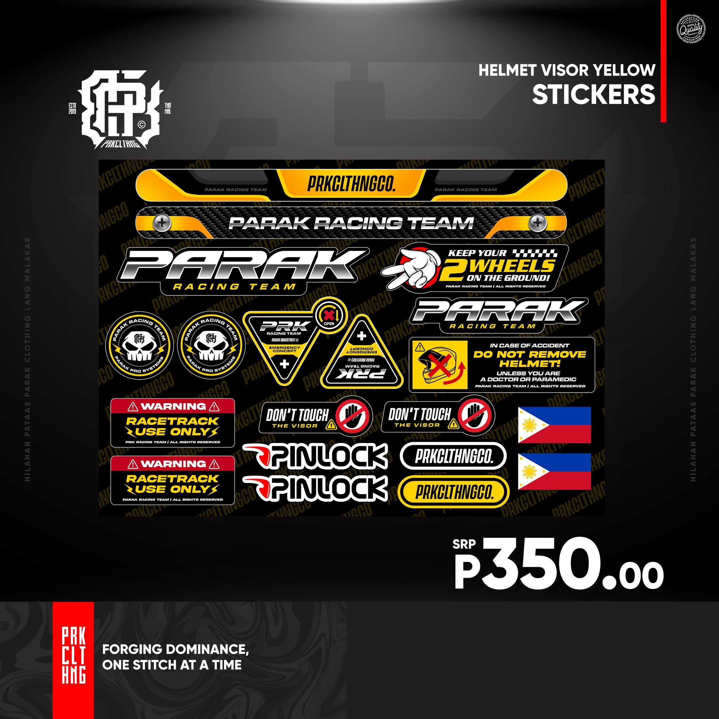 Parak Clothing Decals Helmet Visor Stickers