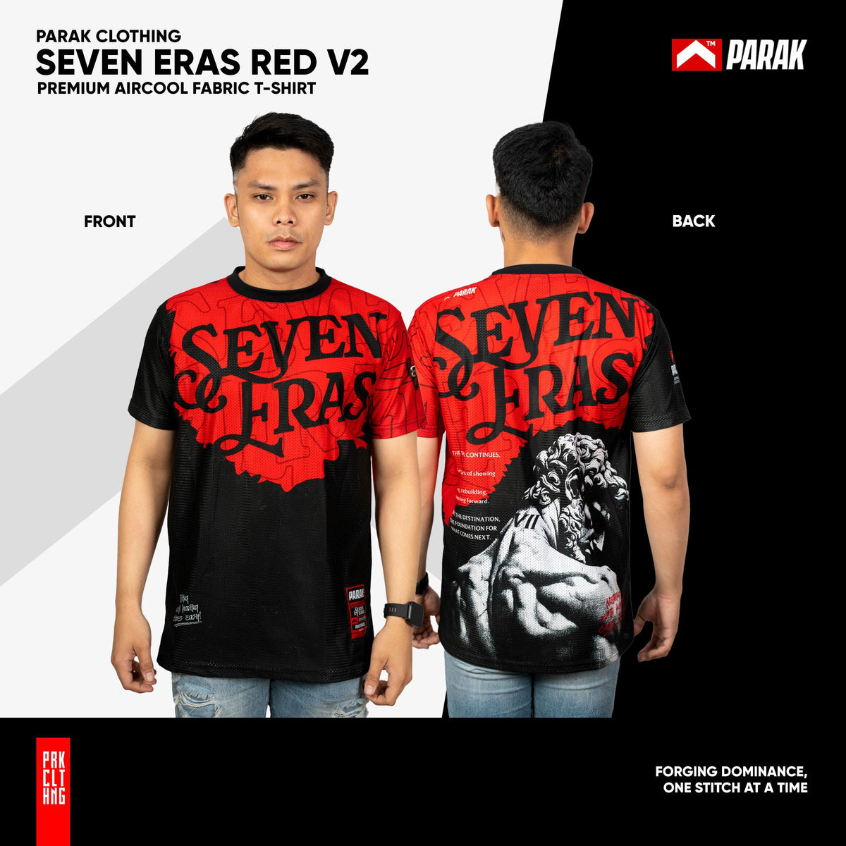 Parak Clothing Seven Eras Red V2 Premium Aircool Fabric T-shirt