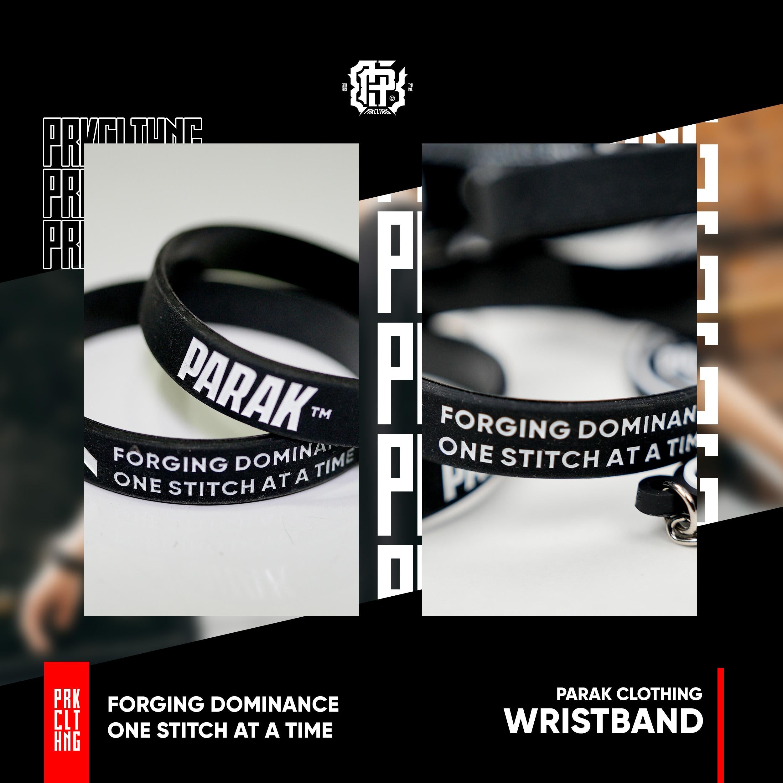 Parak Clothing Silicone Wristband - Simple Minimalistic Accessory for Parak Clothing Collection - Black Silicone Material