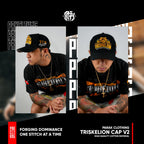 Triskelion Snapback Cap Golden Lion x Lods Moto - Premium Quality Fabric, Bold Embroidered Logo, Adjustable Fit, Versatile Design