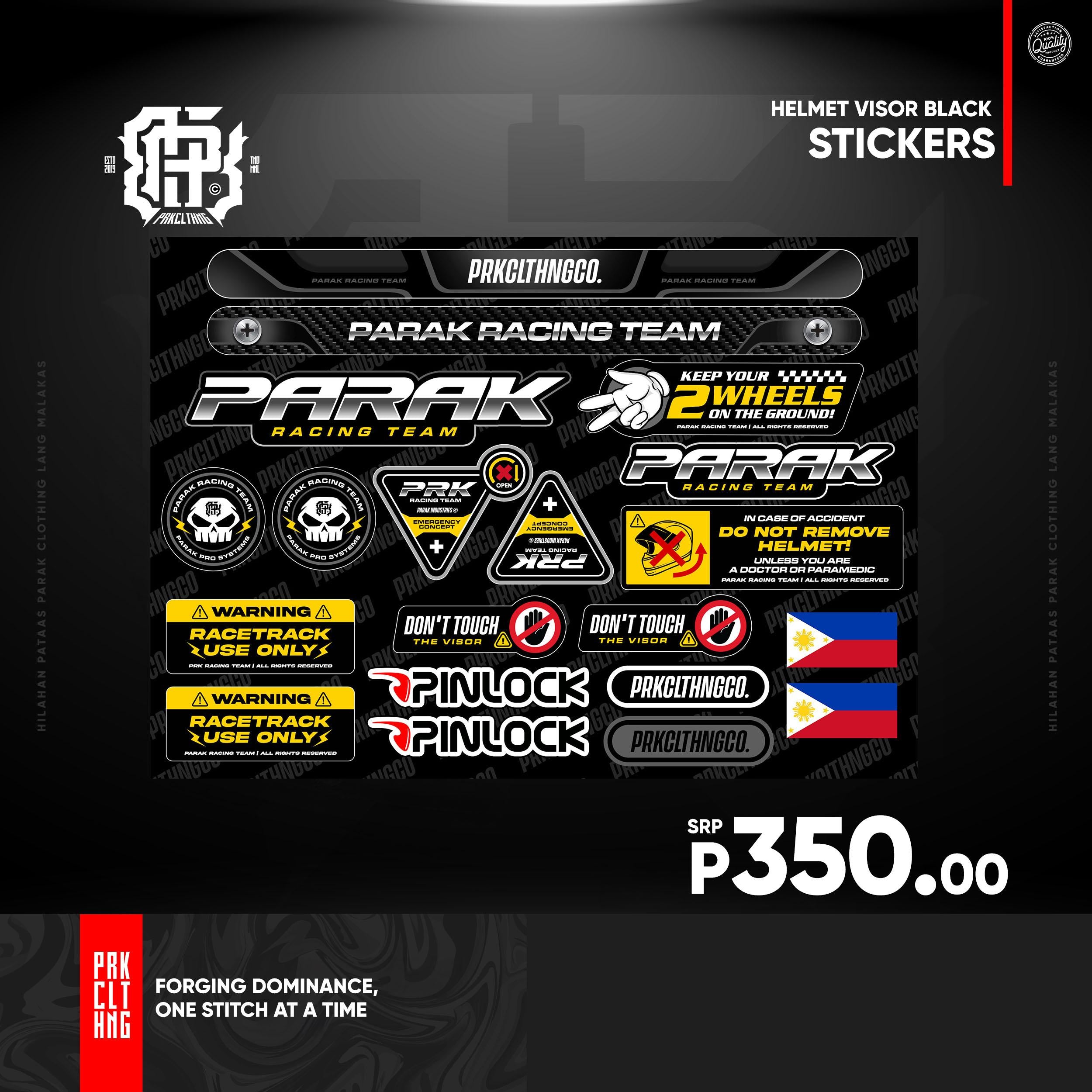 Parak Clothing Decals Helmet Visor Stickers