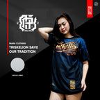 Tri-Paddle Blue Black Aircool Fabric T-Shirt