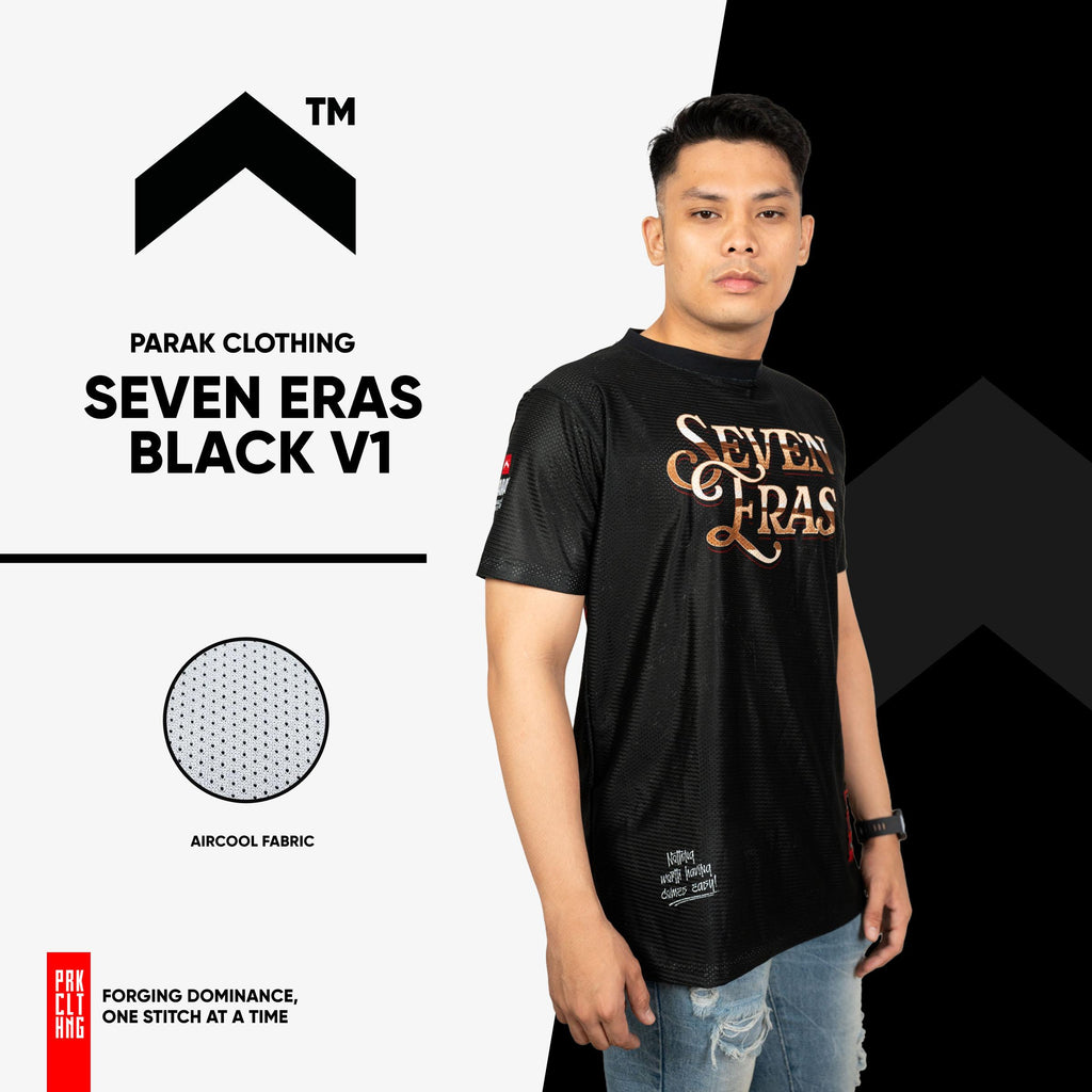 Parak Clothing Seven Eras Black V1 Premium Aircool Fabric T-shirt