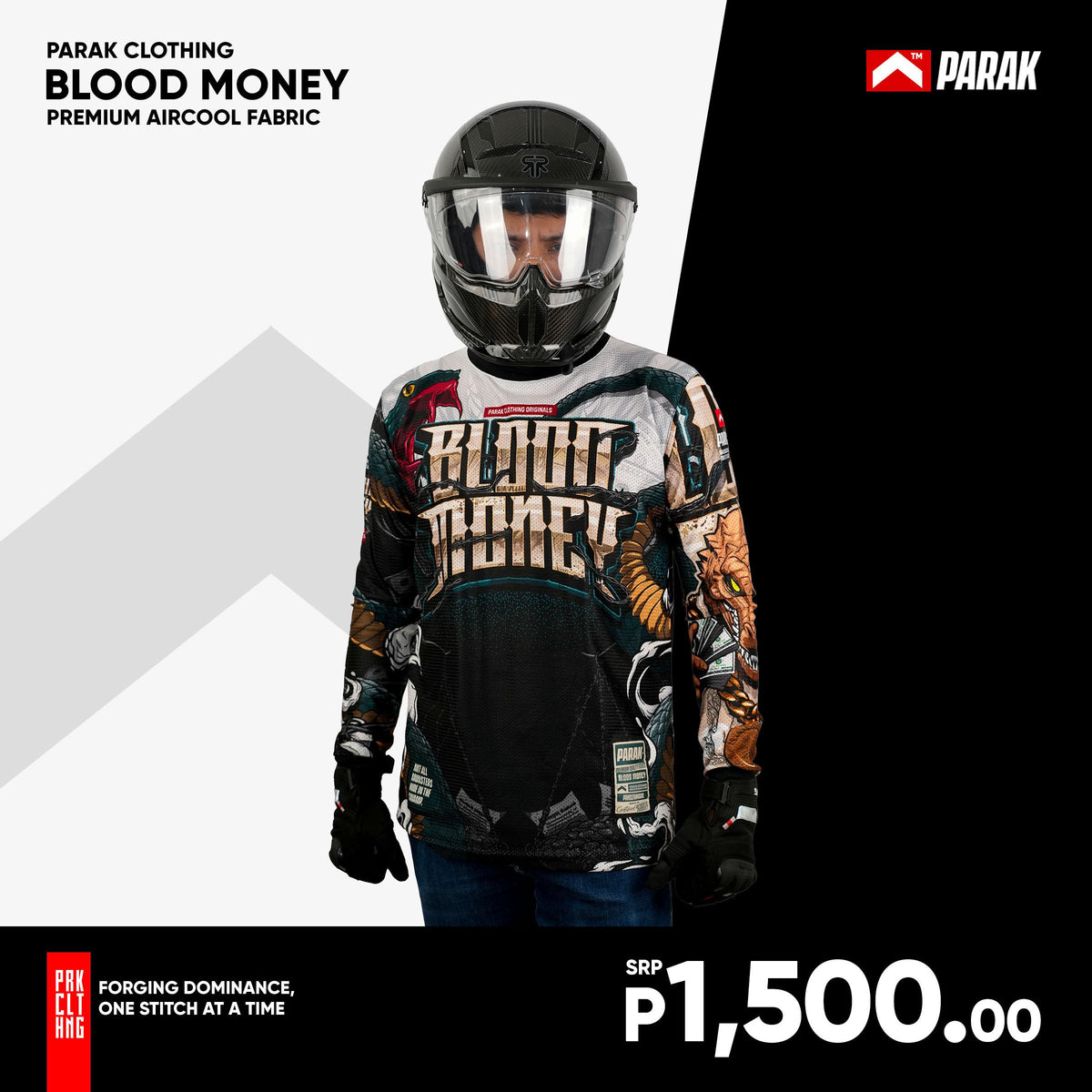 Parak Clothing Blood Money Riding Jersey Aircool Fabric
