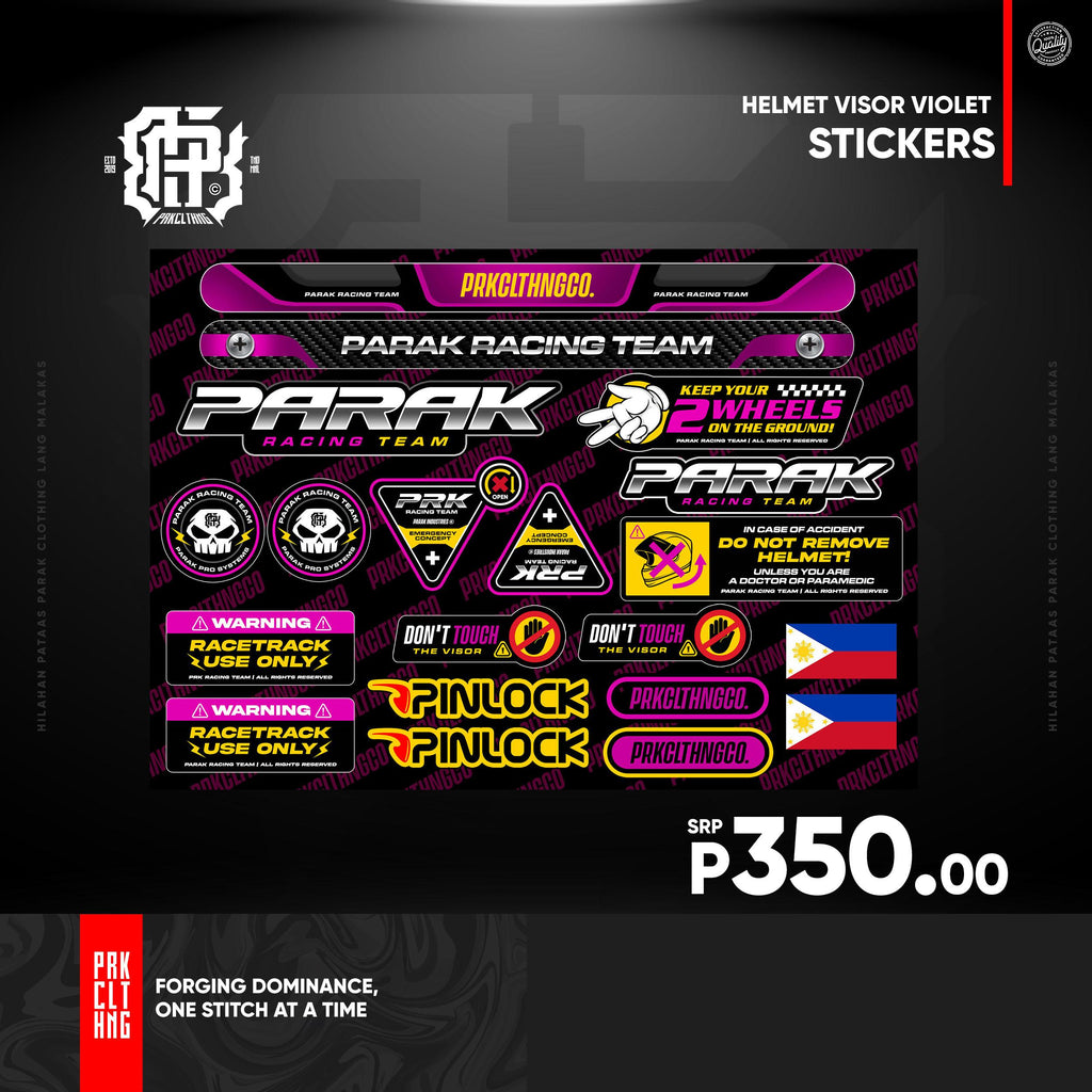 Parak Clothing Decals Helmet Visor Stickers