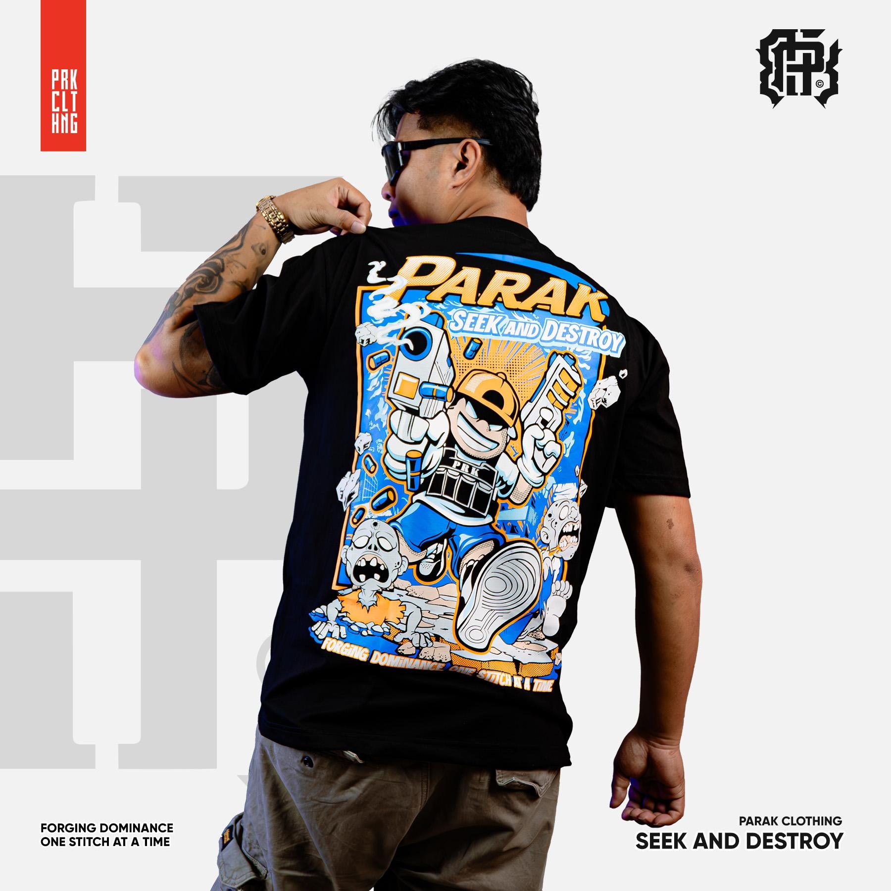 Parak Clothing Seek and Destroy Silkscreen Cotton T-Shirt