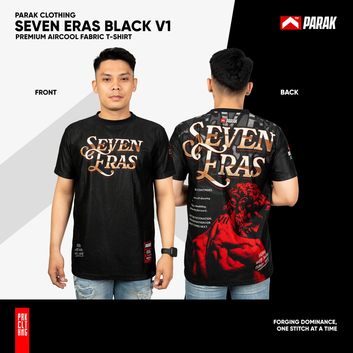 Parak Clothing Seven Eras Black V1 Premium Aircool Fabric T-shirt