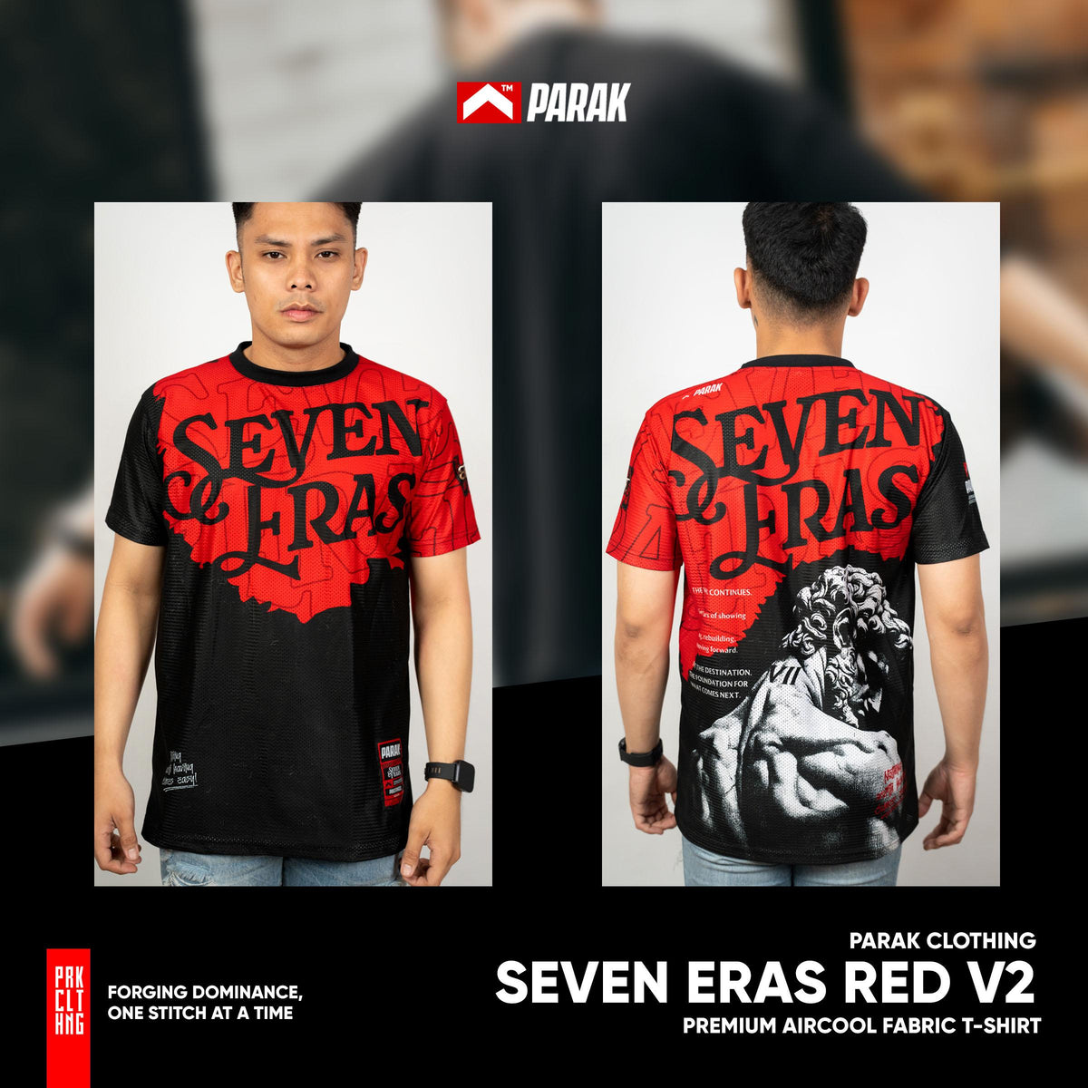Parak Clothing Seven Eras Red V2 Premium Aircool Fabric T-shirt