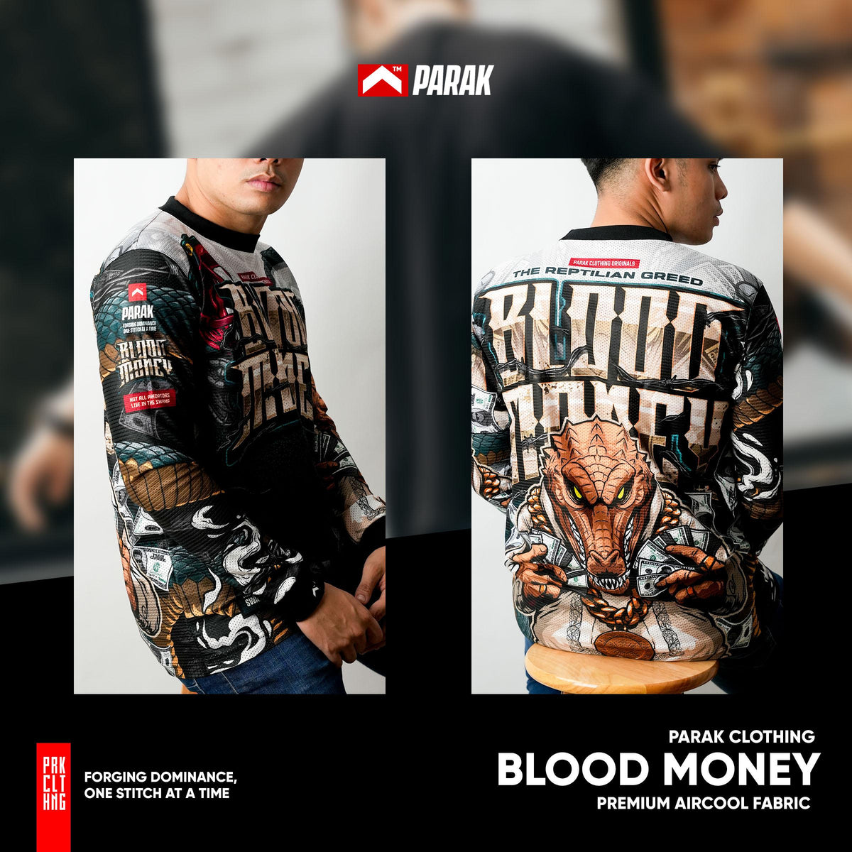 Parak Clothing Blood Money Riding Jersey Aircool Fabric