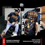 Tri-Paddle Blue Black Aircool Fabric T-Shirt